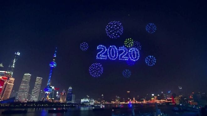 Shanghai new year 2020 drone display Shanghai Drone Display New Years Eve 2019