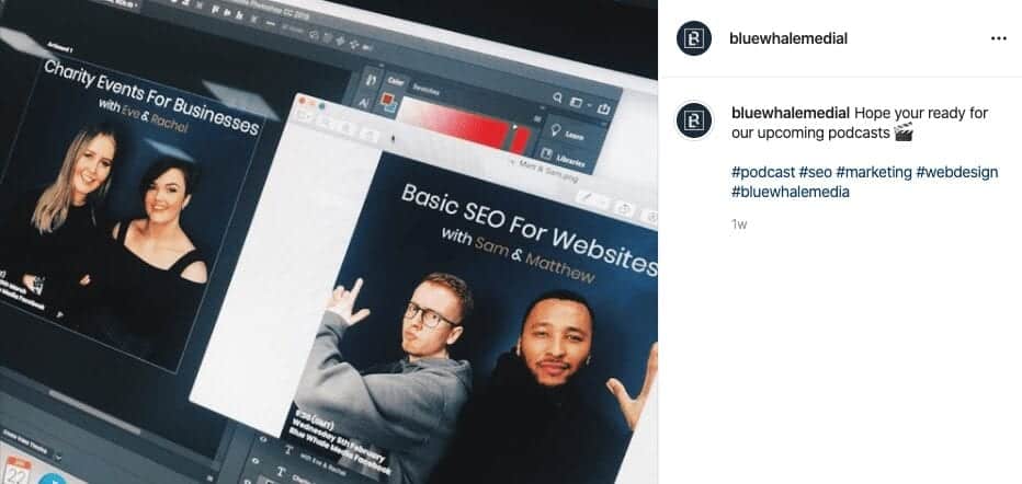 Work Projects Blue Whale Media Podcast Graphics on Instagram