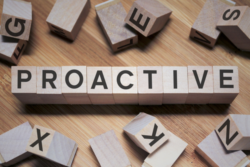 Proactive,Word,In,Wooden,Cube