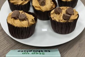 Rolo Cupcakes for MacMillan Bake Sale at Blue Whale Media 2022