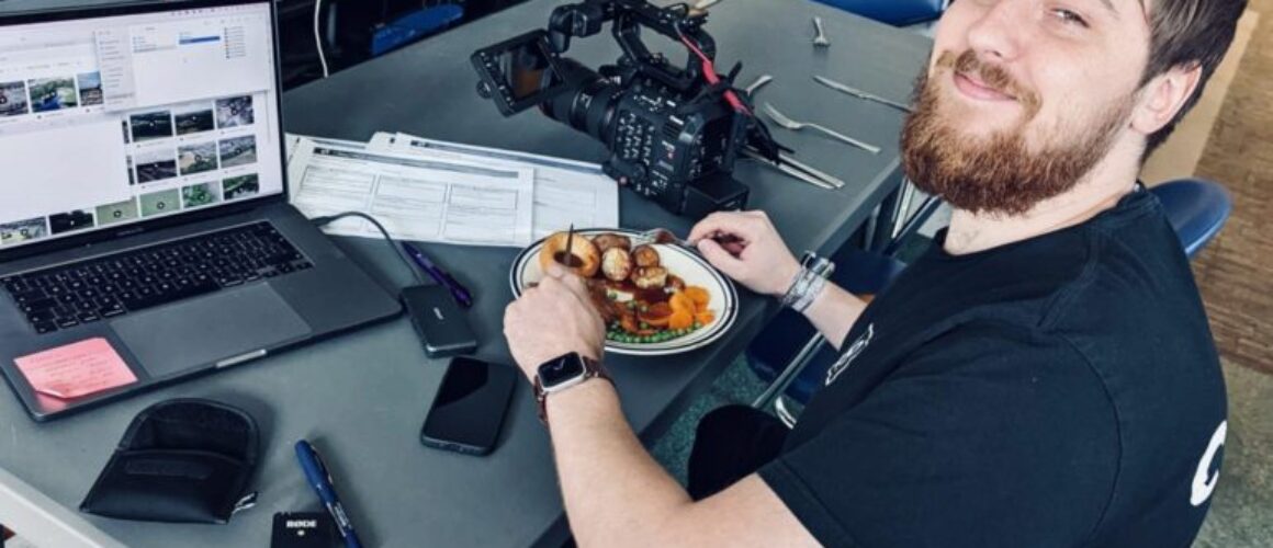 Anthony Trantum enjoying a roast dinner