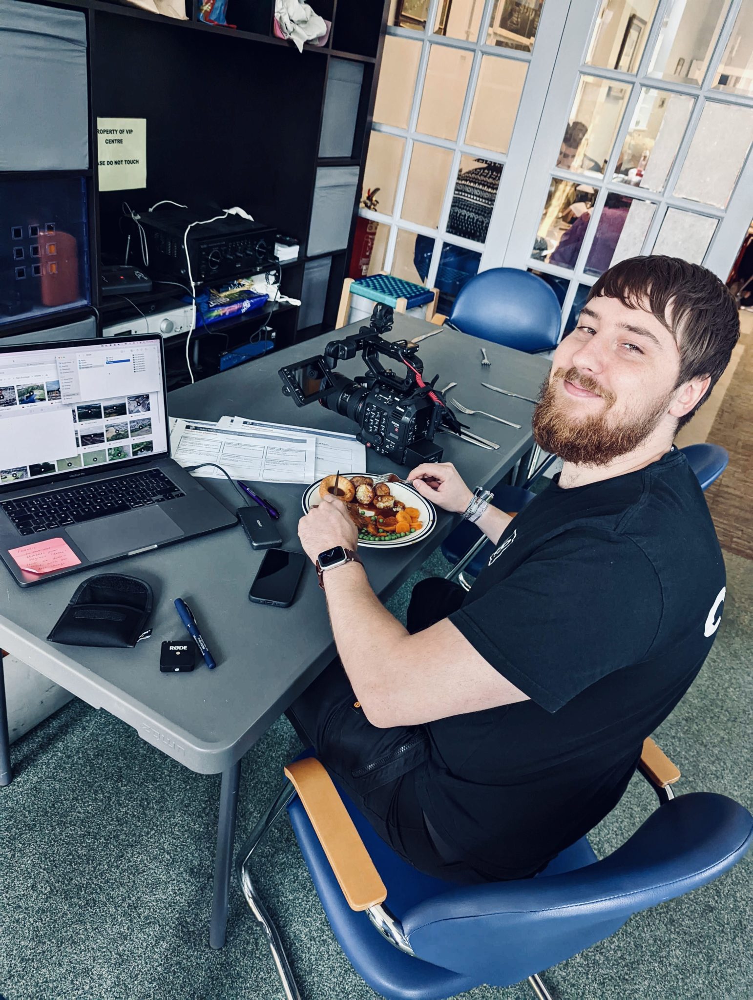 Anthony Trantum enjoying a roast dinner