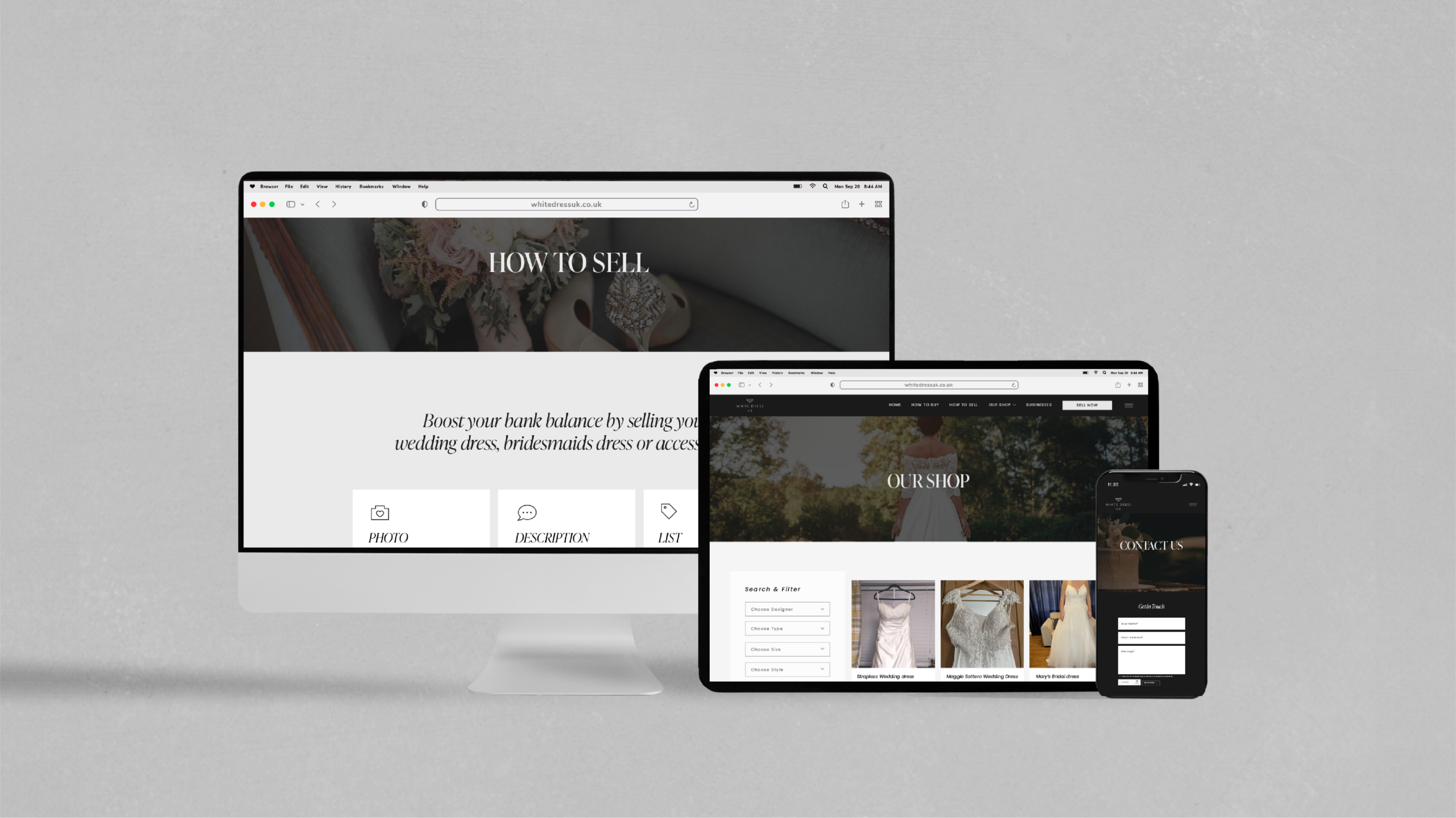 White Dress – Website Designs